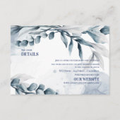 Dusty Blue Elegant Eukalyptus Wedding Details Begleitkarte (Vorderseite)