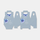 Dusty Blue Elegant Flora Taufe Geschenkschachtel (Ungefaltet)