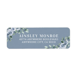 Dusty Blue Elegant Floral Boho Rose Rustikale Hoch