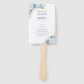 Dusty Blue Elegant Floral Wedding Program Fächer (Vorderseite)