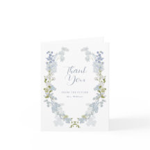 Dusty Blue Elegant Garden Dusche Danke Karte