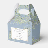 Dusty Blue Elegant Greenerity Wedding Vielen Dank Geschenkschachtel (Vorderseite)