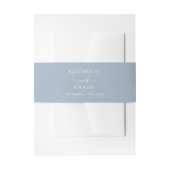 Dusty Blue Elegant Heart Wedding Einladungsbanderole (Vorderseite Beispiel)