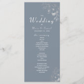 Dusty Blue Elegant Hochzeitsprogramm Programm (Vorderseite)