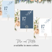 Dusty Blue Elegant, Minimal Botanische Hochzeit Tischnummer