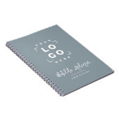 Dusty blue elegant modern Ihr Logo-Skript Notizblock (Rechte Seite)