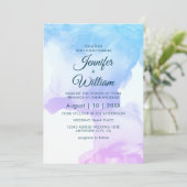 Dusty Blue Elegant Modernes Watercolor Einladung (Stehend Vorderseite)