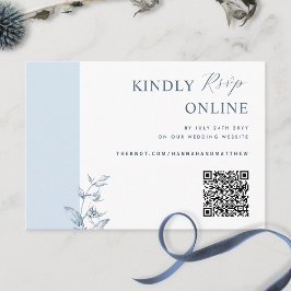 Dusty Blue Elegant QR Code UAWG Wedding Begleitkarte