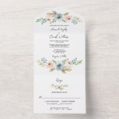 Dusty Blue Elegant Rustikale Hochzeit mit UAWG All In One Einladung (Innen Boden)