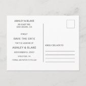 Dusty Blue Elegant Save the Date einfach Ankündigungspostkarte (Rückseite)