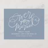 Dusty Blue Elegant Save the Date einfach Ankündigungspostkarte (Vorderseite)