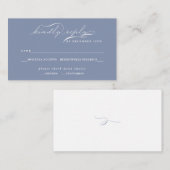 Dusty Blue Elegant Script Begleitkarte (Vorne/Hinten)
