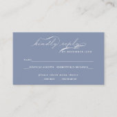 Dusty Blue Elegant Script Begleitkarte (Vorderseite)