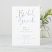 Dusty Blue Elegant Script Bridal Bunch Shower Einladung (Stehend Vorderseite)