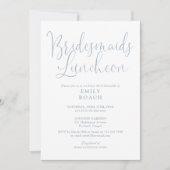 Dusty Blue Elegant Script Bridesmaids Luncheon Einladung (Vorderseite)
