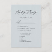 Dusty Blue Elegant Script Minimalistisch Wedding R Begleitkarte (Vorderseite)