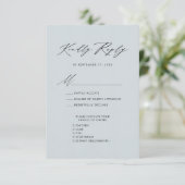 Dusty Blue Elegant Script Minimalistisch Wedding R Begleitkarte (Stehend Vorderseite)