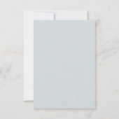 Dusty Blue Elegant Script Simple QR Wedding RSVP Karte (Rückseite)