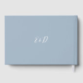Dusty Blue Elegant Script Wedding Gästebuch (Rückseite)