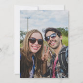 Dusty Blue Elegant Signature Script-Foto Save The Date (Rückseite)