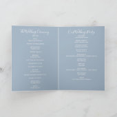 Dusty Blue Elegant Signature Script Hochzeit Programm (Innenseite)