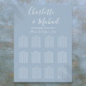 Dusty Blue Elegant Signature Wedding Seating Chart Poster