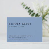 Dusty Blue Elegant Simple & Clean Online RSVP Karte (Stehend Vorderseite)