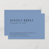 Dusty Blue Elegant Simple & Clean Online RSVP Karte (Vorne/Hinten)