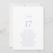 Dusty Blue Elegant Table Seating Card Einladung (Vorderseite)