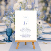 Dusty Blue Elegant Table Seating Card Einladung