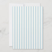 Dusty Blue Elegant Taufe Boy Einladung (Rückseite)