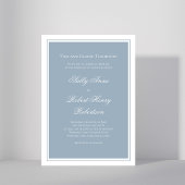 Dusty Blue Elegant Wedding Calligraphy Script  Einladung