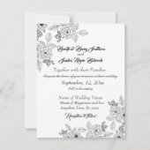 Dusty Blue Elegant White Gray Blumenherz Hochzeit Save The Date (Vorderseite)