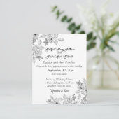 Dusty Blue Elegant White Gray Blumenherz Hochzeit Save The Date (Stehend Vorderseite)