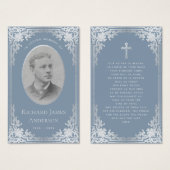 Dusty Blue Elegante Beerdigungskarte (Vorne & Hinten)