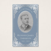 Dusty Blue Elegante Beerdigungskarte (Vorderseite)