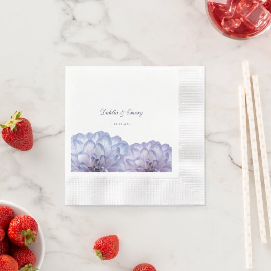 Dusty Blue Elegante Blumenhochzeit Serviette (Beispiel)