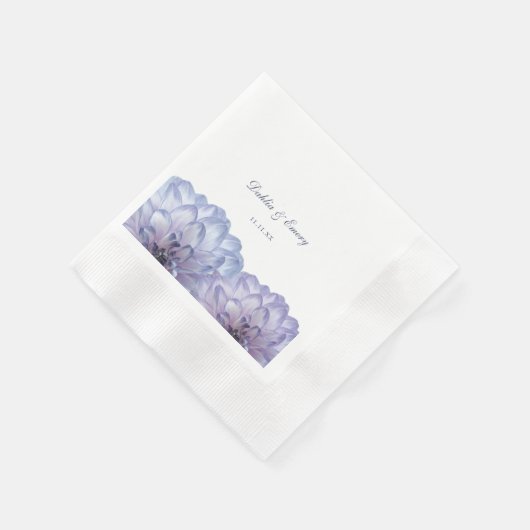 Dusty Blue Elegante Blumenhochzeit Serviette (Ecke)