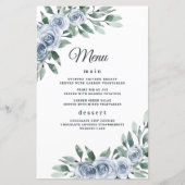 Dusty Blue Elegante Blumenkarten Boho Wedding (Vorderseite)