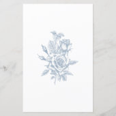 Dusty Blue Elegante Blumensuche (Rückseite)
