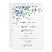 Dusty Blue Elegante Blumenwasser Hochzeit
