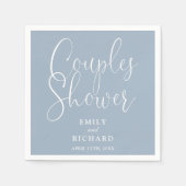 Dusty Blue Elegante Couples Bridal Polterabend Serviette (Vorderseite)