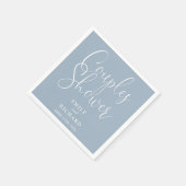 Dusty Blue Elegante Couples Bridal Polterabend Serviette (Ecke)