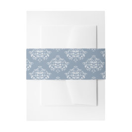 Dusty Blue Elegante Damask Einladung Bands Einladungsbanderole