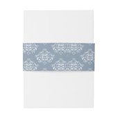 Dusty Blue Elegante Damask Einladung Bands Einladungsbanderole (Rückseitenbeispiel)