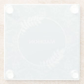 Dusty Blue Elegante Damask Personalisiert Glasuntersetzer (Rückseite)