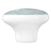 Dusty Blue Elegante Damask Personalisiert Keramikknauf (Seitenansicht)