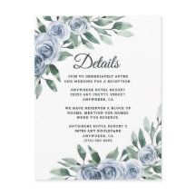 Dusty Blue Elegante Floral Boho Rose Rustikale Hoc