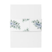 Dusty Blue Elegante Floral Boho Rose Rustikale Hoc Einladungsbanderole (Rückseitenbeispiel)