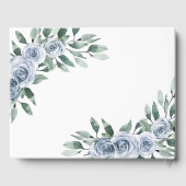 Dusty Blue Elegante Floral Boho Rose Rustikale Hoc Gästebuch (Rückseite)